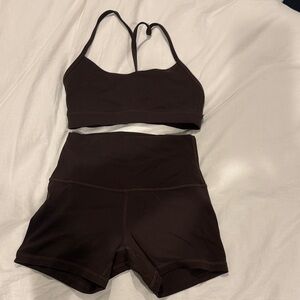 Lululemon Align Espresso Brown Sports Bra and Shorts Set